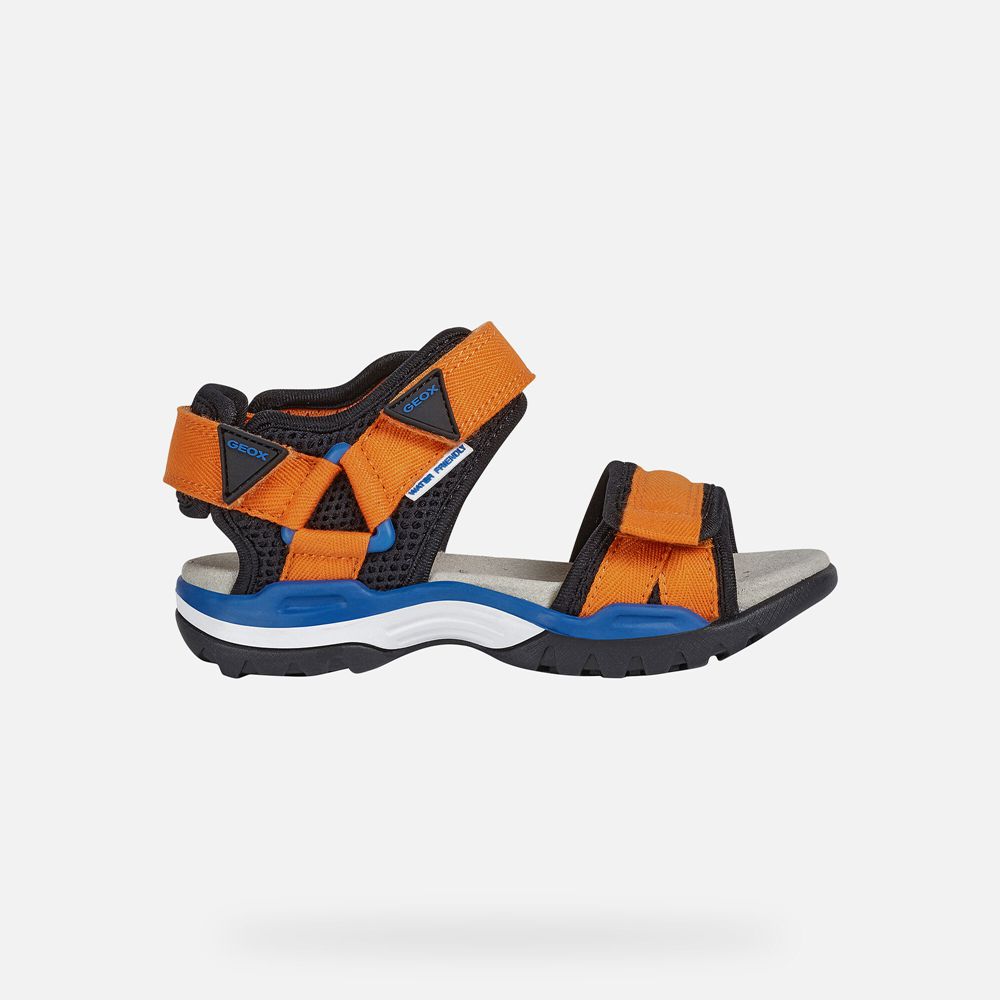 Sandales Geox Borealis - Orange/Noir - Garcon 590367-PFW